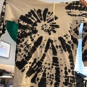 Electric and Rose Tye Dye Black and White Hoodie- size S
